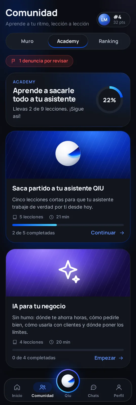 Captura en el móvil: Academy: aprende a sacarle partido