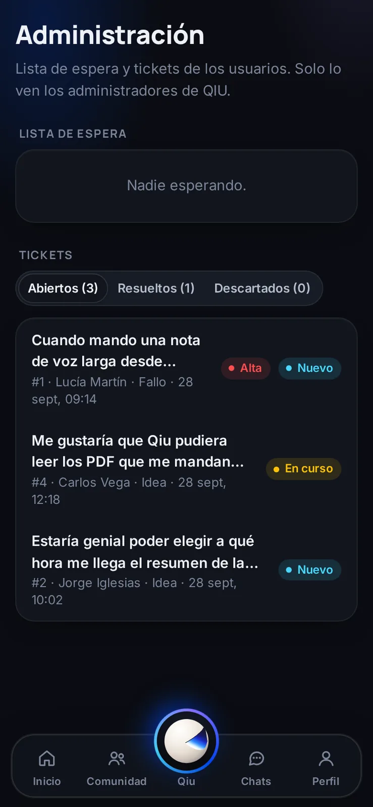 Captura en el móvil: Lo que escriben, ordenado para el equipo
