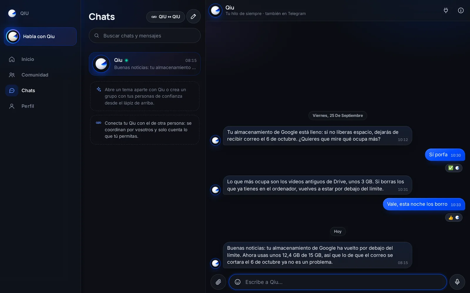 Captura en el ordenador: Avisos de tus cuentas, y la buena noticia