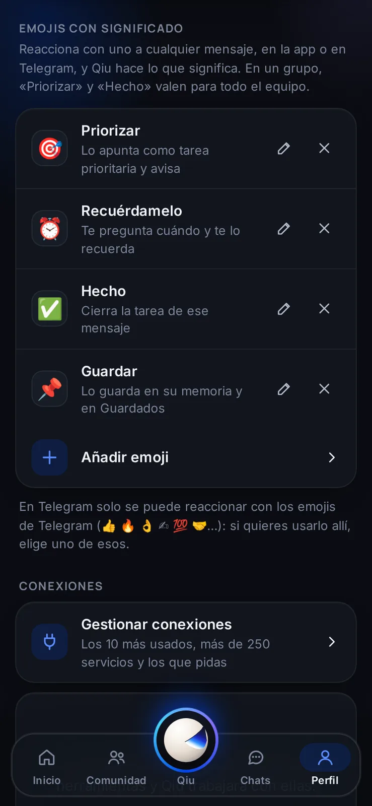 Captura en el móvil: Emojis con significado