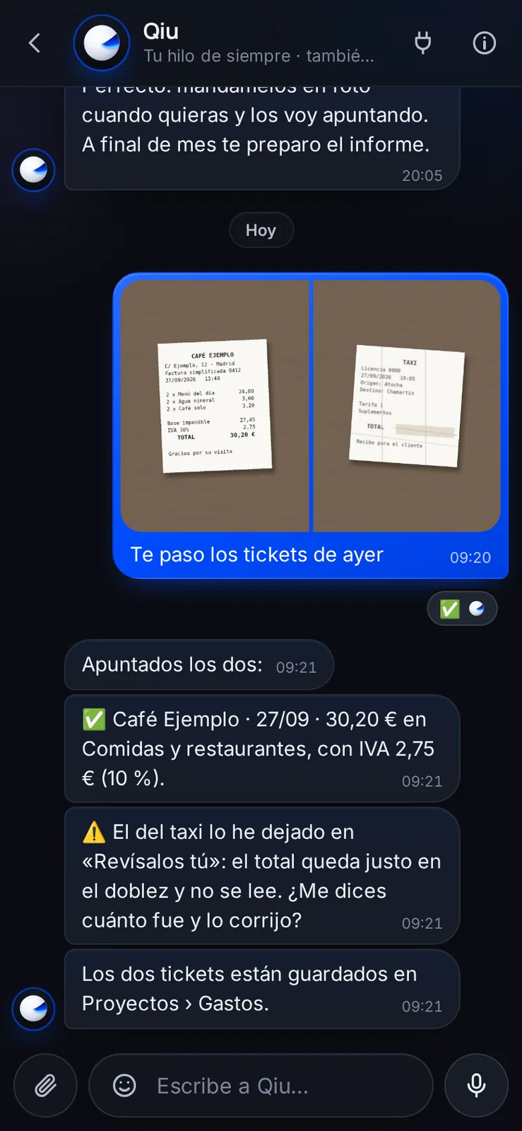 Captura en el móvil: Del ticket al gasto, con una foto