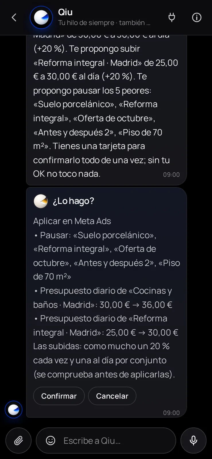 Captura en el móvil: Cada lunes, qué anuncios funcionan