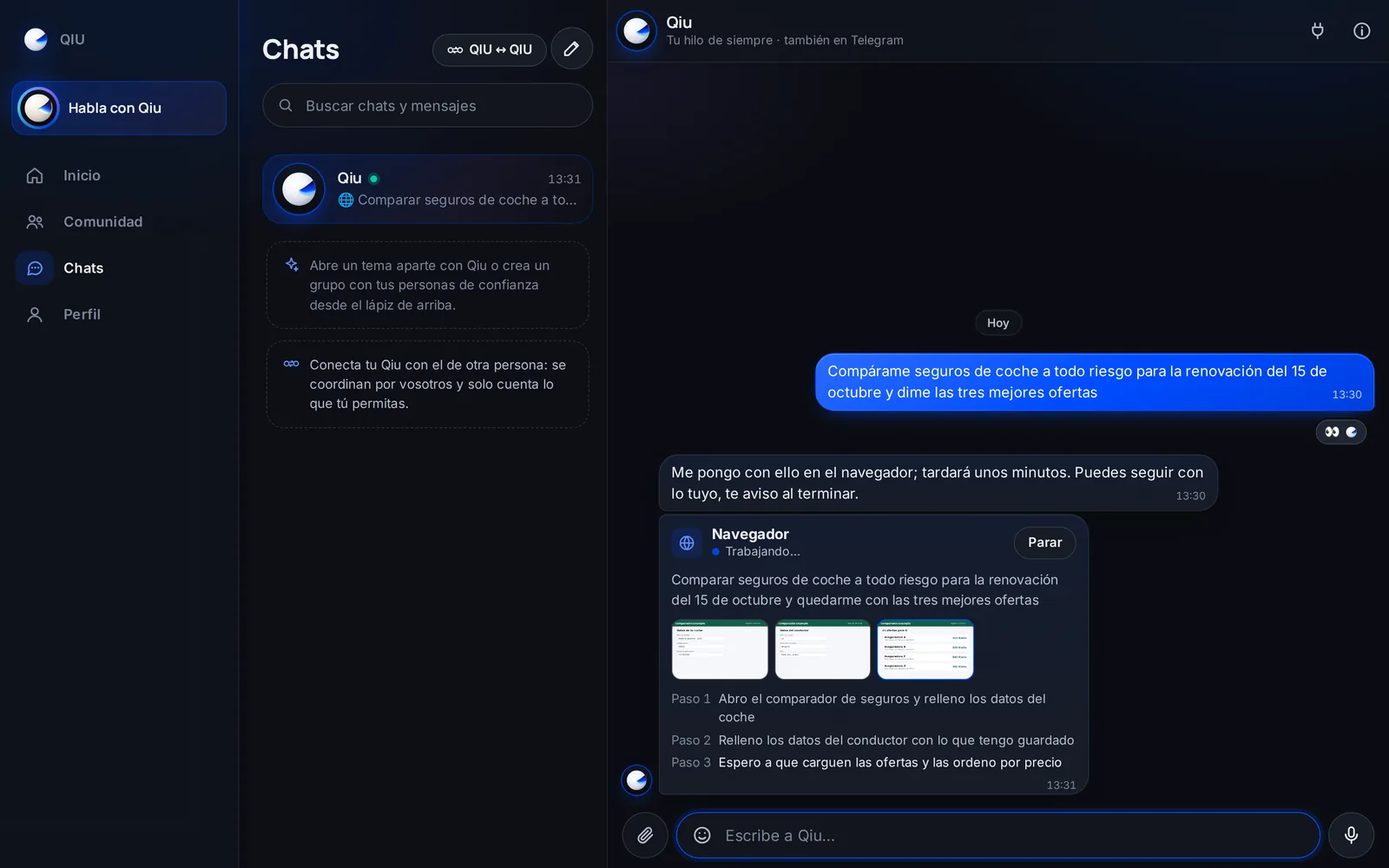 Captura en el ordenador: Tareas largas en la web, a la vista