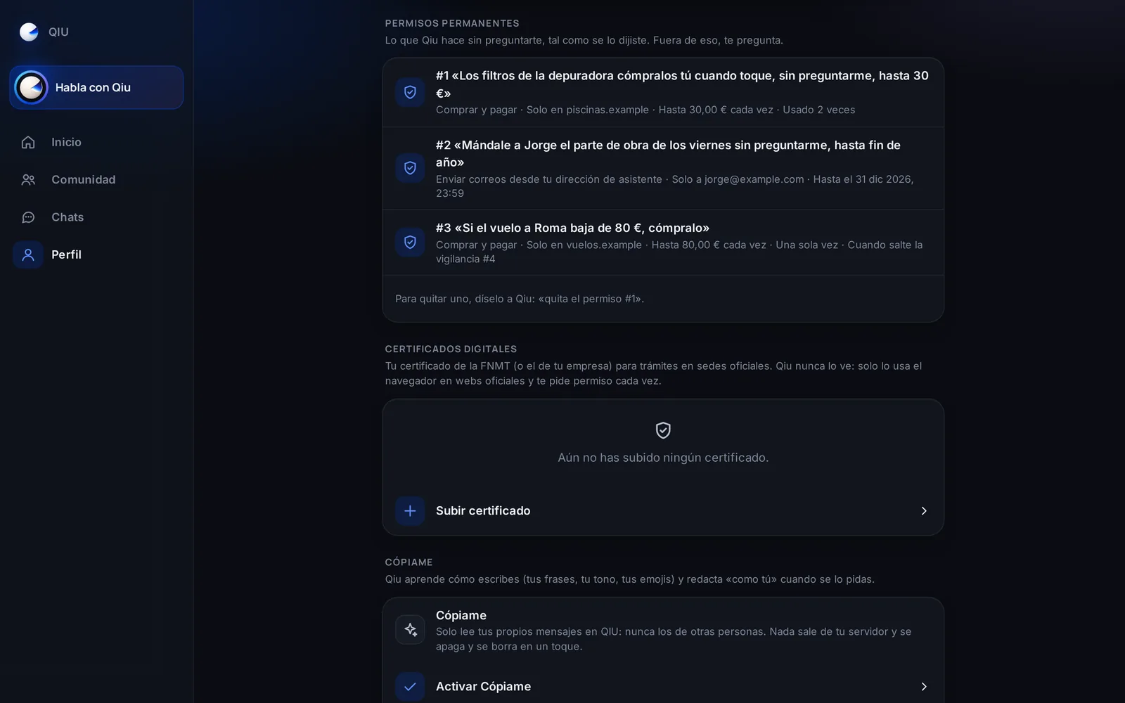 Captura en el ordenador: Tus permisos, a la vista