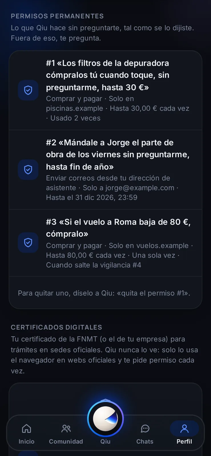 Captura en el móvil: Tus permisos, a la vista