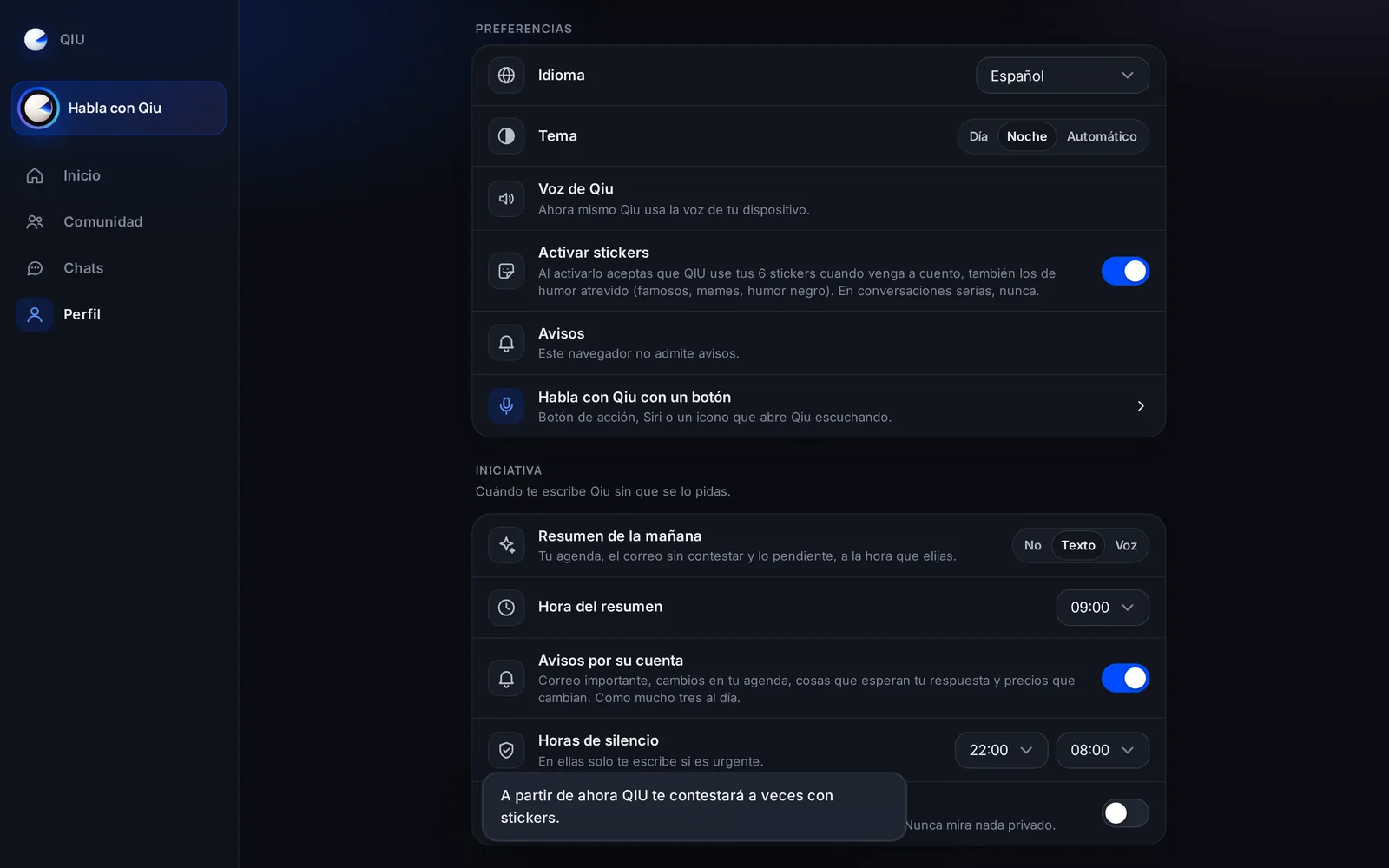 Captura en el ordenador: Stickers, solo si tú quieres