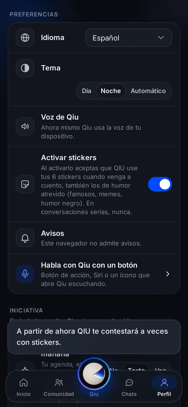 Captura en el móvil: Stickers, solo si tú quieres